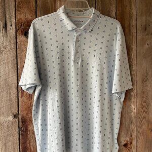 UNTUCKit Men's Light Blue Polo Shirt‎ XL Mini Print Cotton